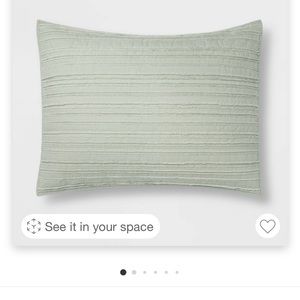 Clipped textured Threshold sham sage green Standard